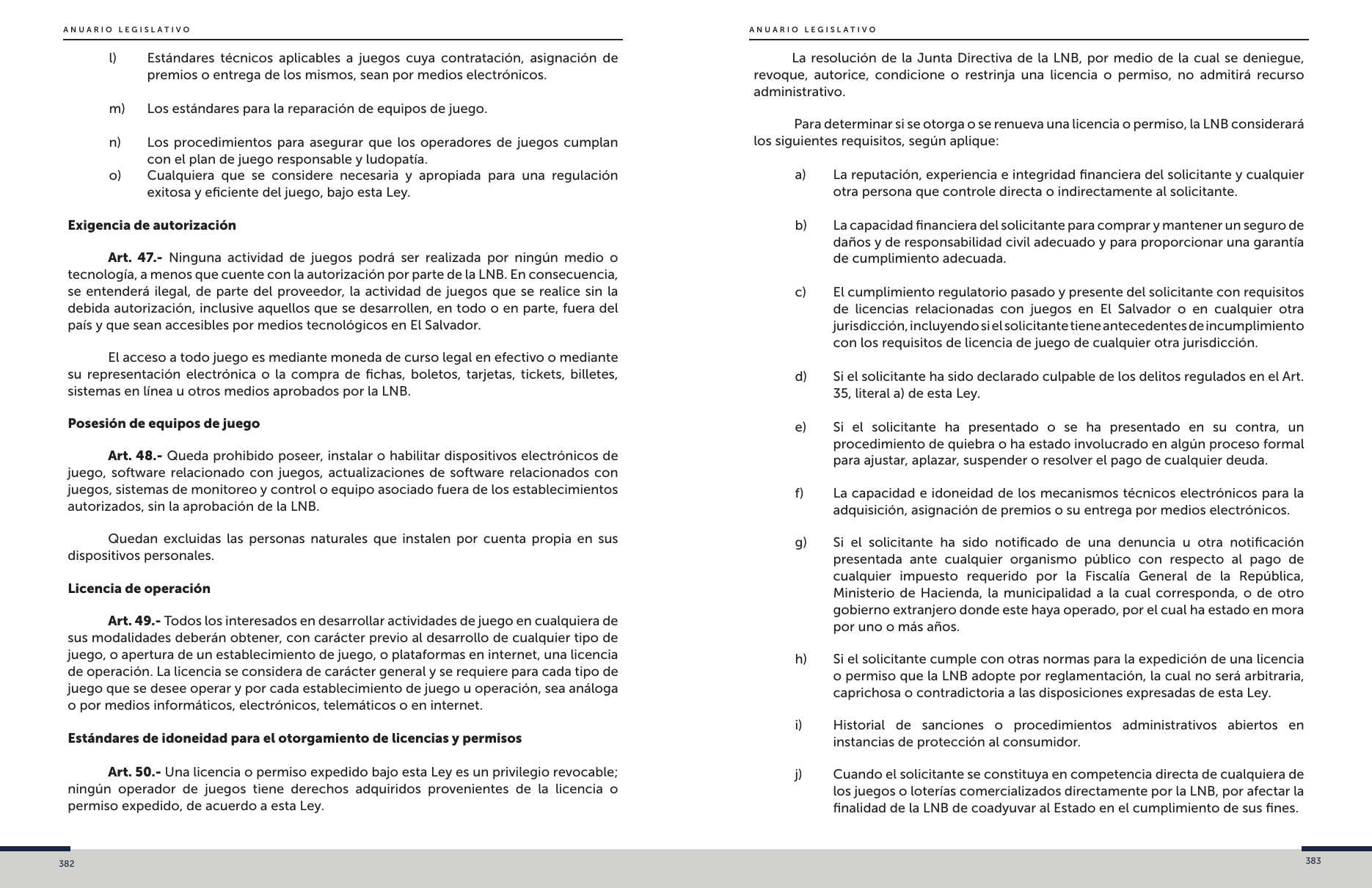 Captura del artículo 47 de la normativa salvadoreña
