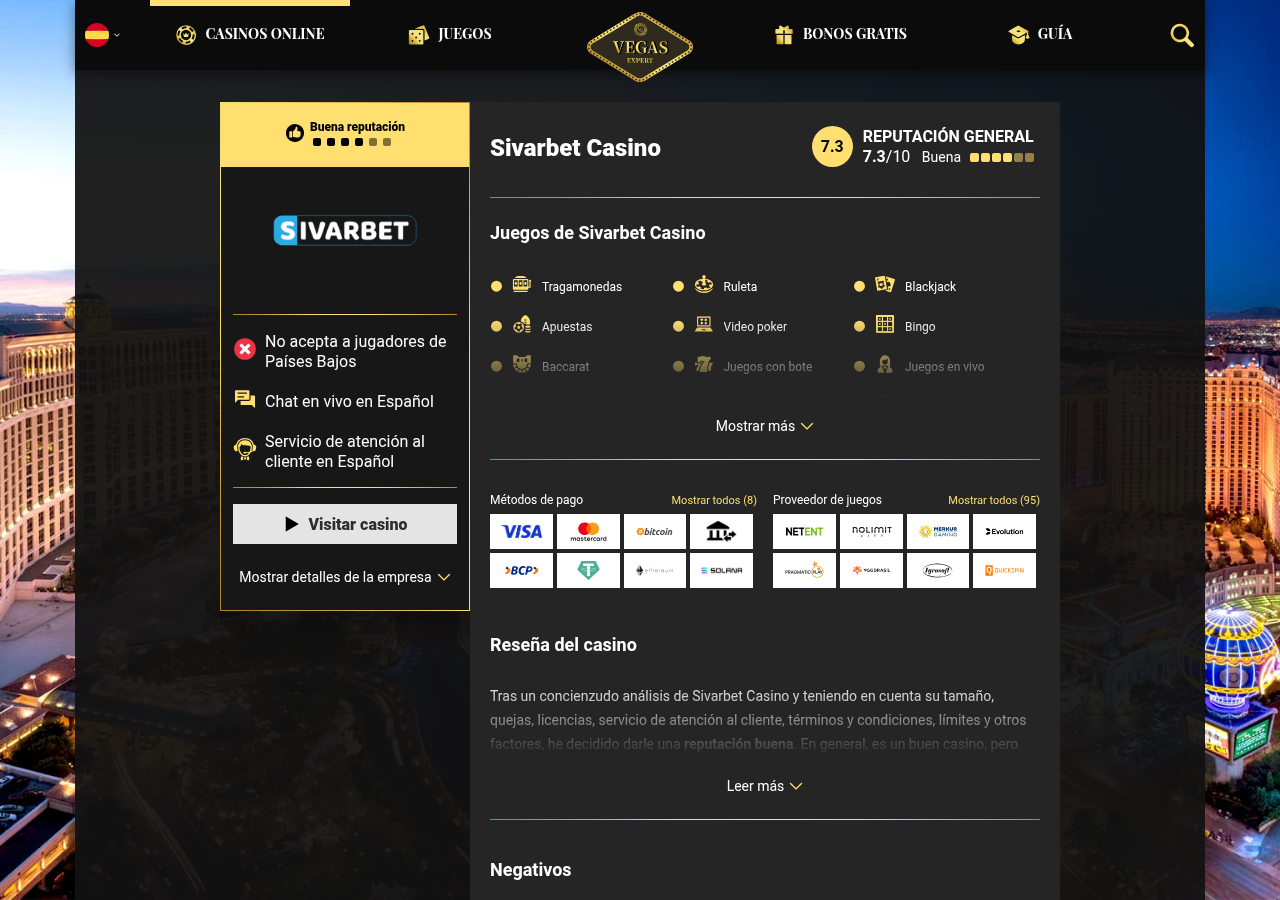 Captura contextual externa sobre Sivarbet