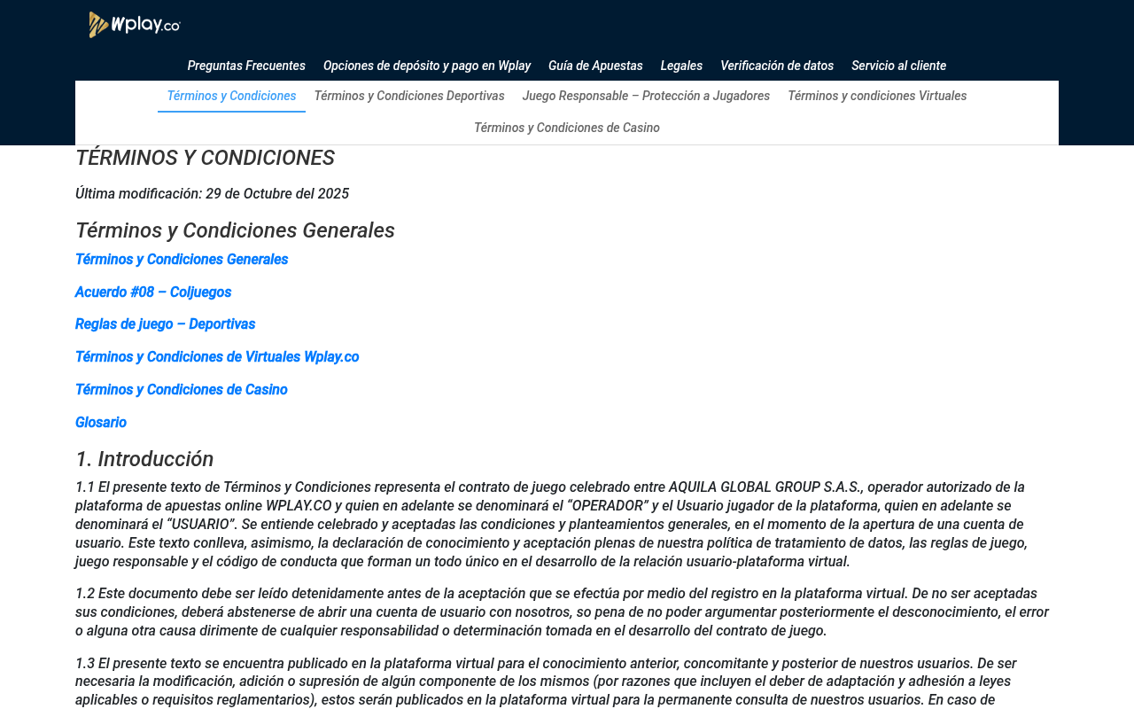 Captura auténtica de la fuente consultada sobre Wplay